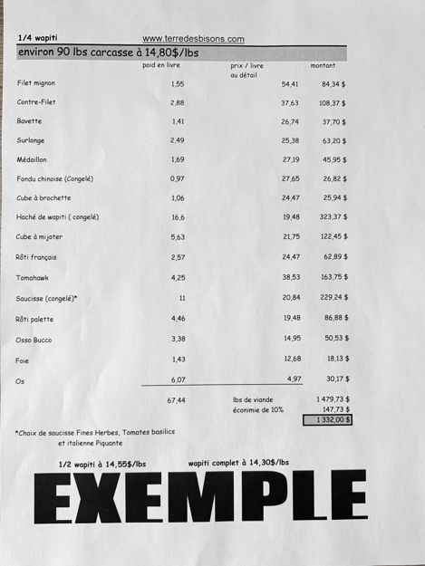 Image sur 1/4 de wapiti